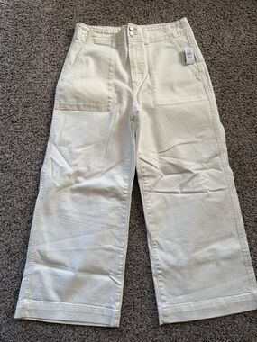 GAP Cream Wide Leg Flare Jeans